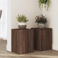 PflanzenstäNder 2 Stk. Braun Eiche 25X25X35 Cm Holzwerkstoff