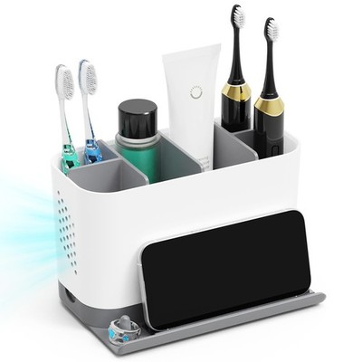 Toothbrush Holders for Bathrooms, Adjustable 6 Slots Electric Toothbrush and Too