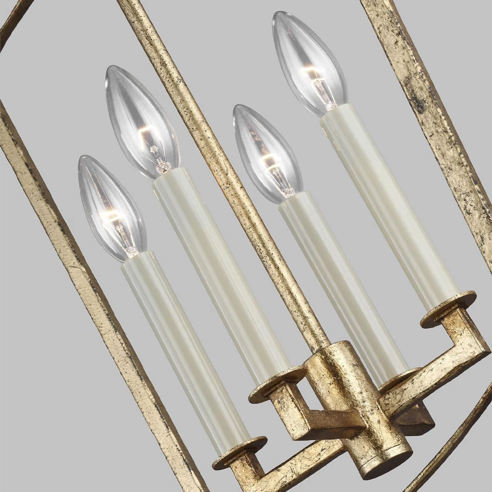 Pendelleuchte Käfig Schirm B: 34,3 cm in Antikgold 4x E14 Vintage Hängelampe - Bild 2 von 4