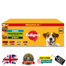 Pedigree Adult Dog Wet Food Pouch Mixed Selection in Gravy 40x100g 4.00 per kilo
