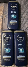 3 Pack Nivea Men Cool 3-in-1 Body Wash, 16.9 fl oz