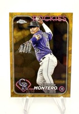 2024 Topps Chrome Sapphire Gold Refractor #341 Elehuris Montero /50 Rockies