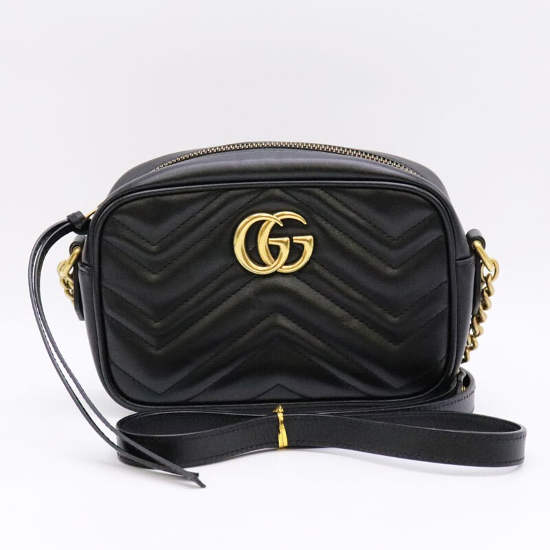 Gucci GG Marmont Mini Quilted Leather Shoulder Bag in Black for Women