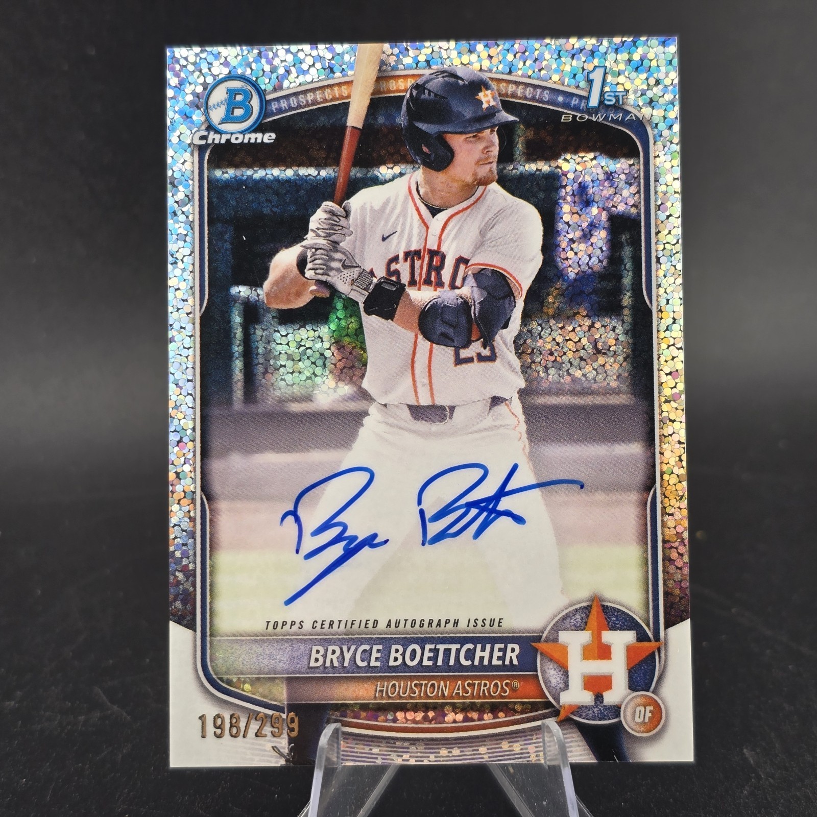 2025 Bowman Chrome Bryce Boettcher Auto Speckle Refractor 1st #/299 Astros