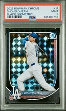 🔥2025 Bowman Chrome Shohei Ohtani #17 Black Refractor 03/10 PSA Dodgers🔥