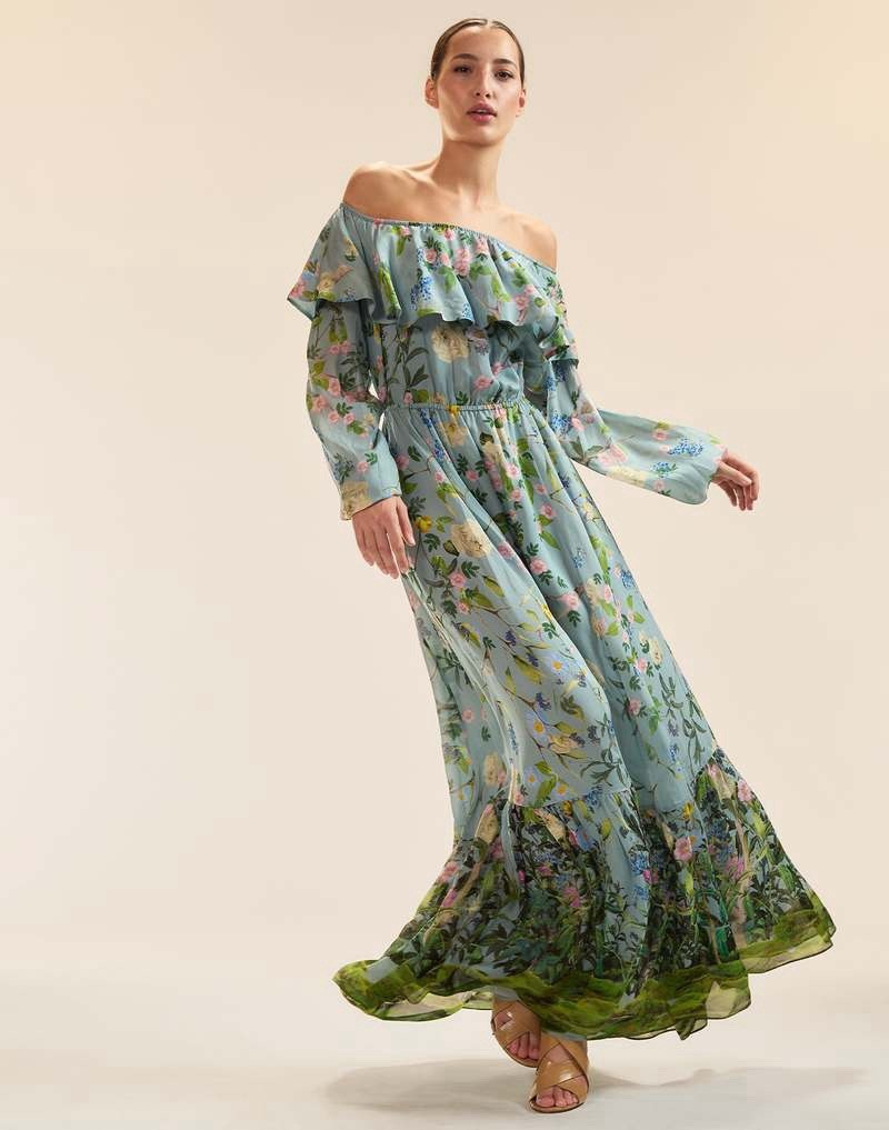 cynthia rowley 100 silk dress ⭐Cynthia Rowley Ophelia- Women's XS 100% Silk Blue Floral Dress