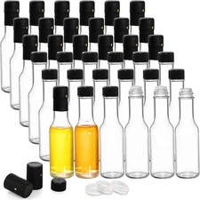 Cedilis 36 Pack Small Glass Bottle, 3oz Woozy Empty Mini Clear 