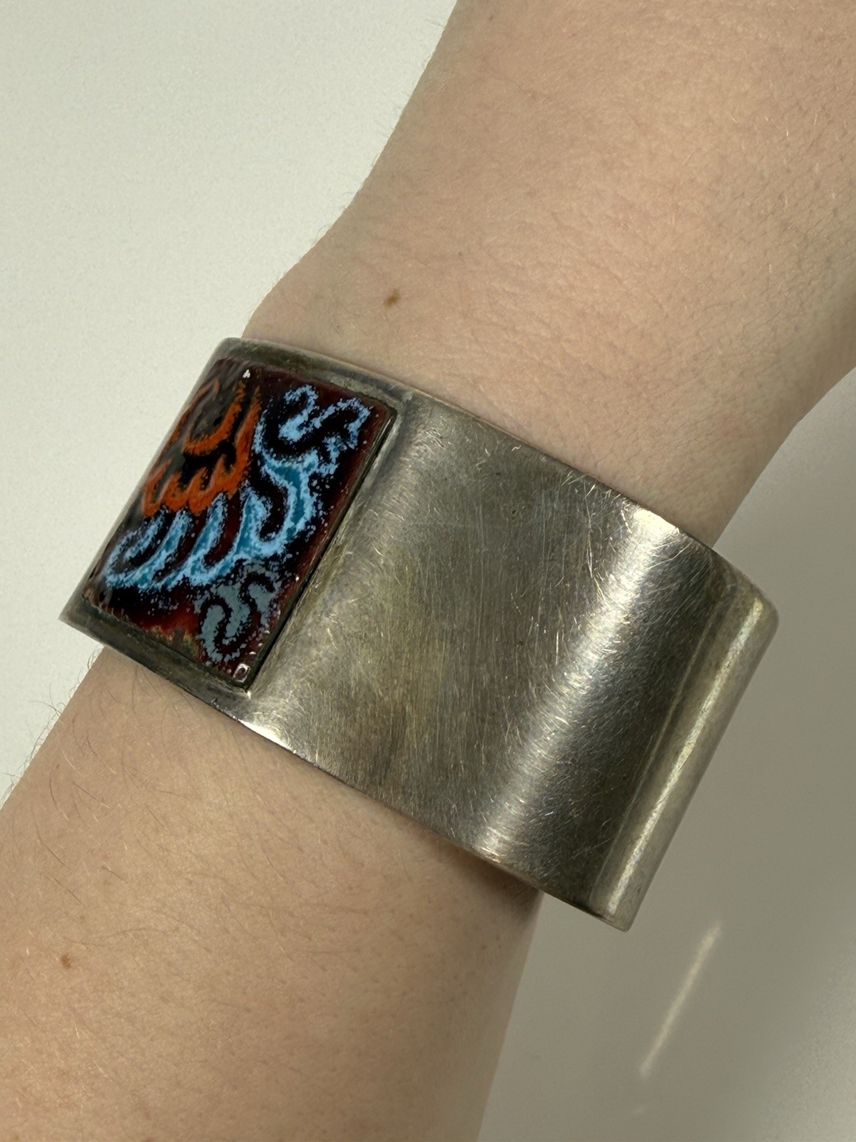 VTG Solid Sterling Silver Cuff Bracelet Wide 6.5”… - image 2