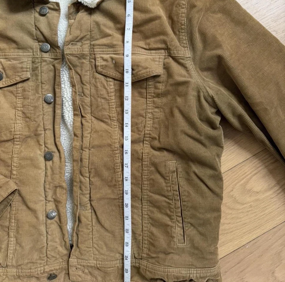 Madewell Men’s Brown Corduroy Sherpa lined Trucker Jacket - Image 4 of 4