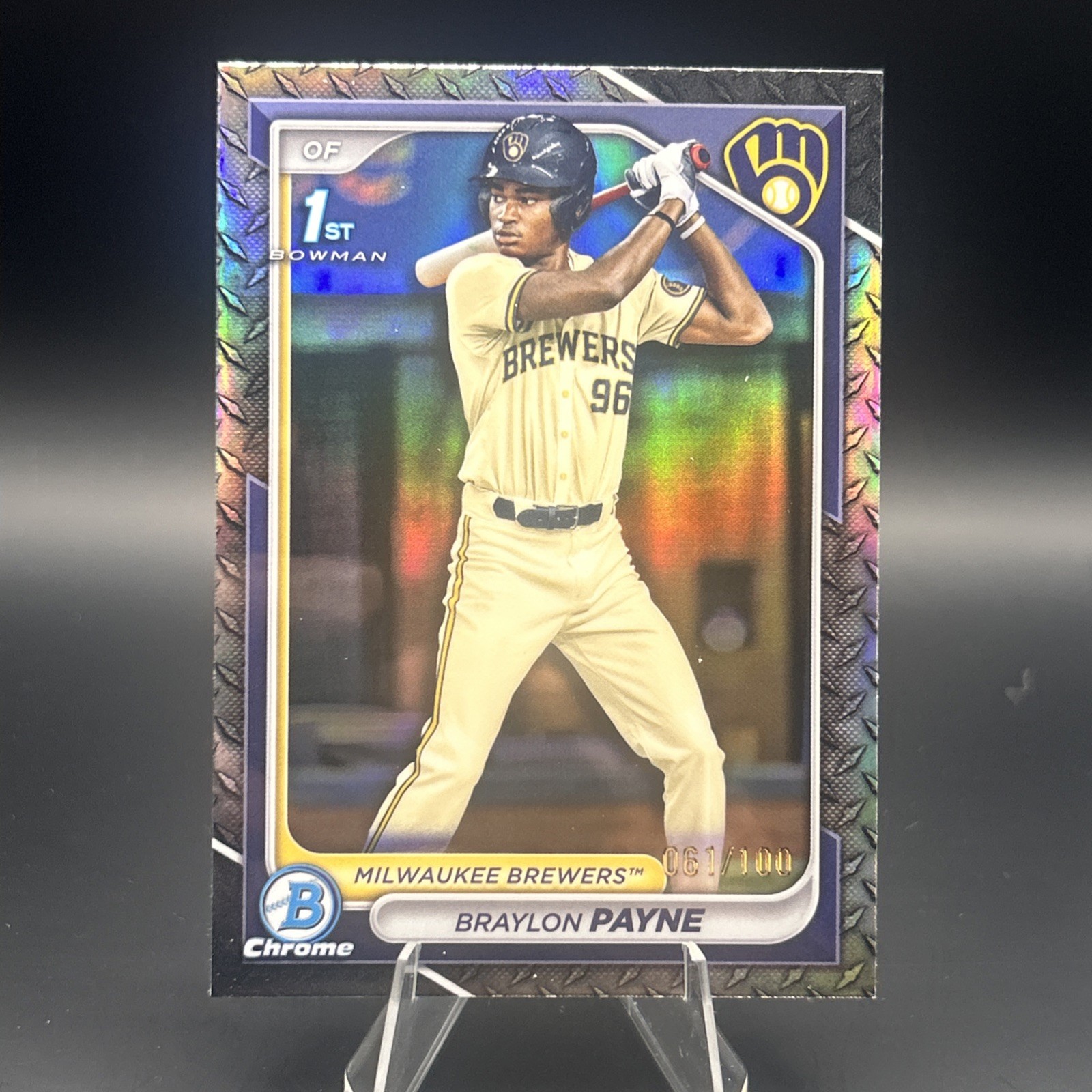 2024 Bowman Draft Braylon Payne Chrome Steel Metal Refractor 1st 61/100