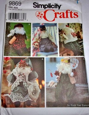 Vtg Simplicity Pattern 9869 Santa with Chef Golf Fishing Patriotic Clothes Uncut
