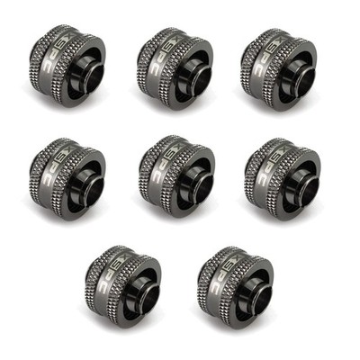 XSPC G1/4 bis 3/8 Innendurchmesser 5/8 OD Klemmverschraubung V2 - Schwarz Chrom (8er Pack)
