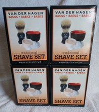 Van Der Hagen Basic Shave Set includes Deluxe Soap  Bowl and Boar Brush New