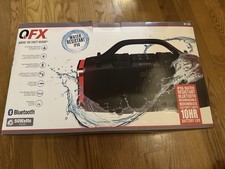 QFX Waterproof Boom Box Speaker, High Powered, Bluetooth, LED Lights, Portable