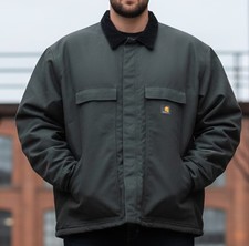 Carhartt 5XL Quilted Flannel Lined Duck Black Corduroy Collar Jacket