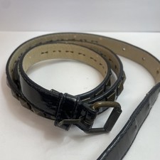 Express Women's Size Medium Leather Belt Black Silver Hardware