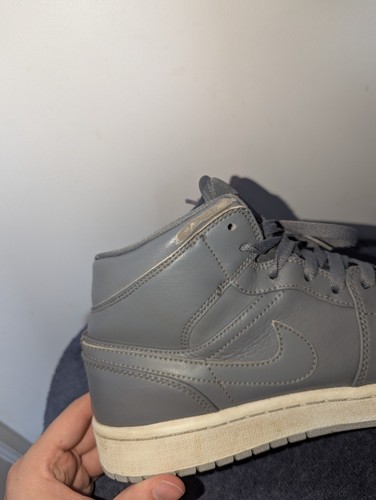 Nike Air Jordan 1 Mid Cool Grey 2015 taglia 9,5 554724-031 sneakers pelle - Foto 10 di 23