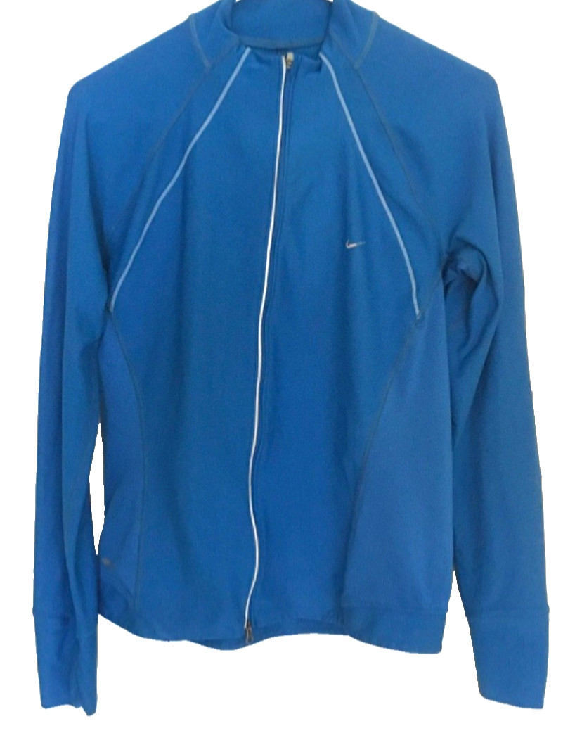 Nike Jacket Womens 12-14 BRIGHT Blue FIT DRI Full Zip Breathable 32” Bust 56323