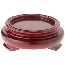 Plymor Red Round Wood Veneer Footed Display Base, 3" W x 3" D x 1.25" H