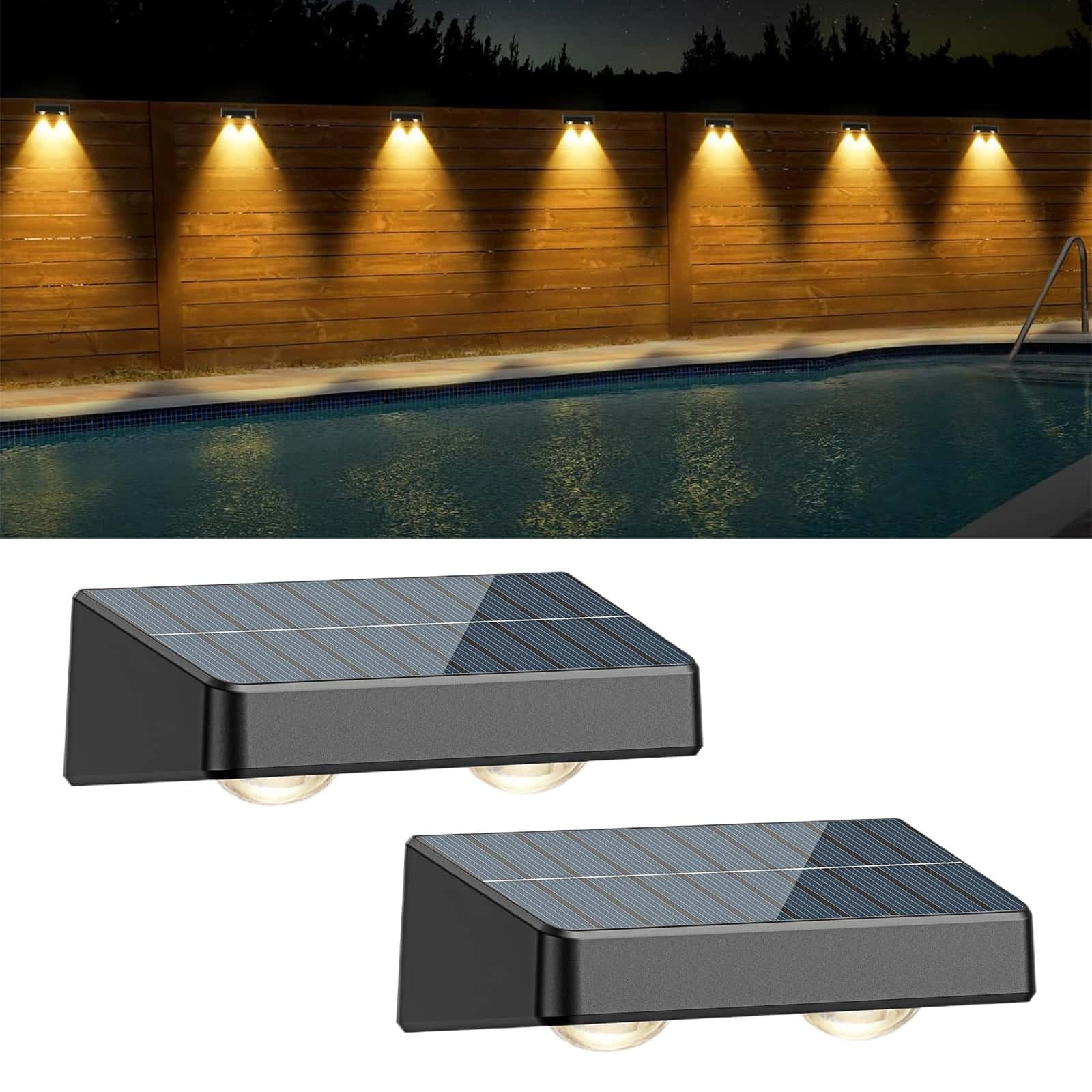 LED Solar Power Fence Lights Deck Door Wall Stair Step Outdoor Garden Decor Lamp