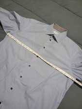 Eton modernes hellblaues Langarmhemd mit Muster Größe 17 43