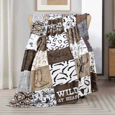 Western Cowboy Throw Blanket Wrangler Country Bed Blanket Blanket for Dad Wil...