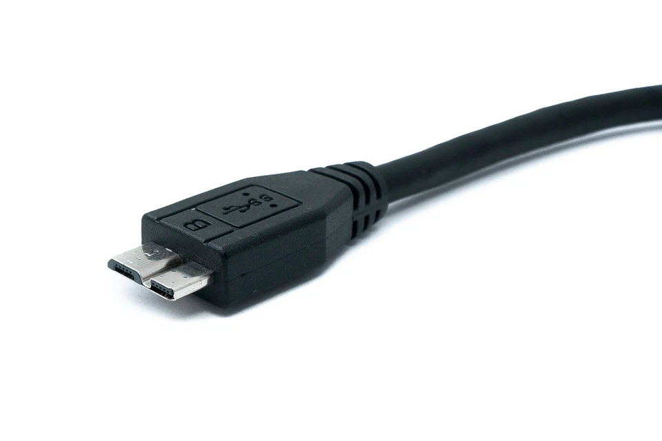 SYSTEM-S USB 3.0 Kabel 30 cm Micro B Stecker zu Typ B Stecker Panel Mount - Bild 3 von 4