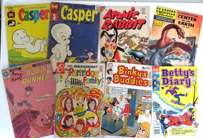 Vintage old Comic Book Lot 8 Harvey DC Casper Archie Road Runner Atomic Rabbit