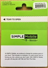 Simple Mobile 40 PLAN REFILL CARD RE UP TOP UP - 6GB 4G FREE SHIPPING