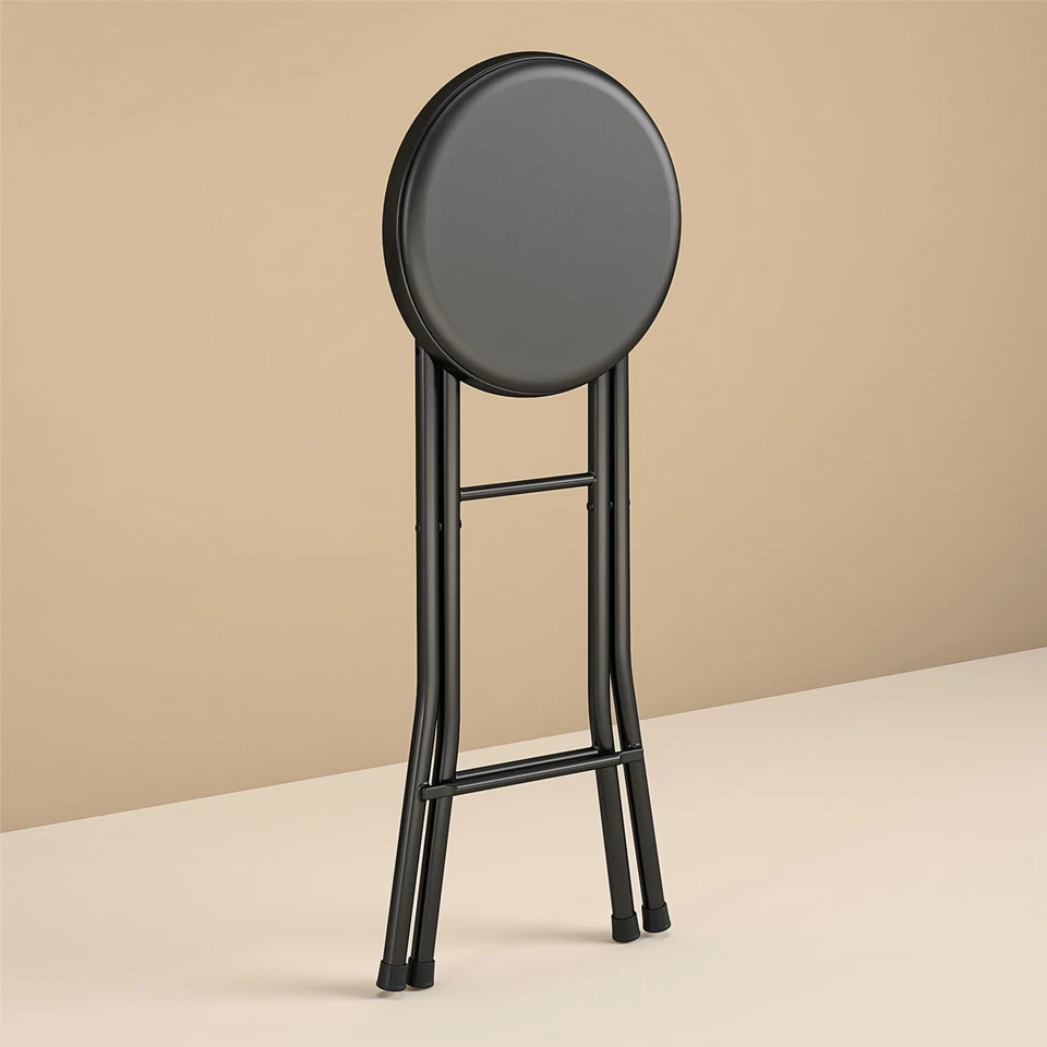 Mainstays Folding Metal Stool, Black - Image 4 of 4
