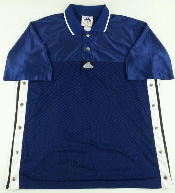 Vintage Adidas Warm Up Button Up Side Basketball Jersey Size Mens