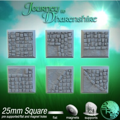 SRS Studios Forest Cobble Stone Bases 25mm DND Wargames
