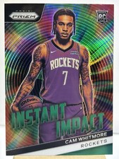 2023-24 Panini Prizm Cam Whitmore RC Instant Impact Green Prizm #7 Rockets