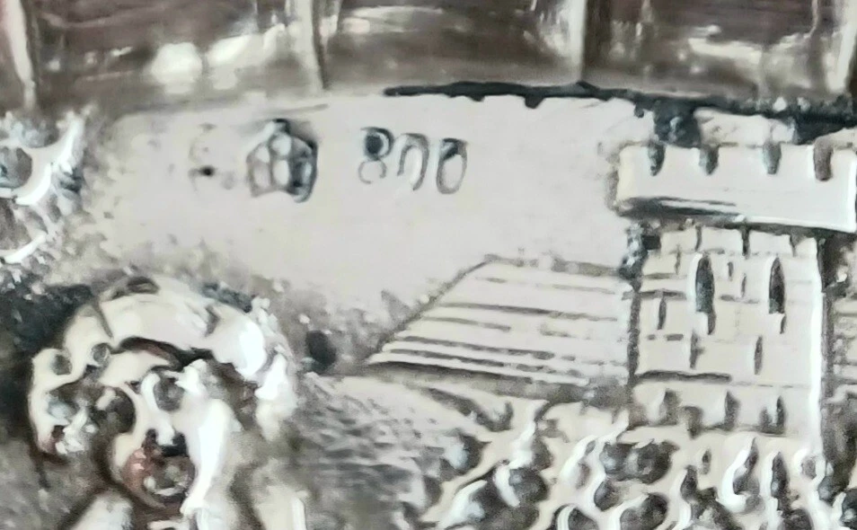 Cenicero alemán figurativo 800 esterlinas 5 3/4" x 4 1/4" Foto 4 de 4