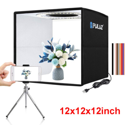 12x12'' LED Photo Studio Light Box Portable Folding Photography Shooting Tent Kit