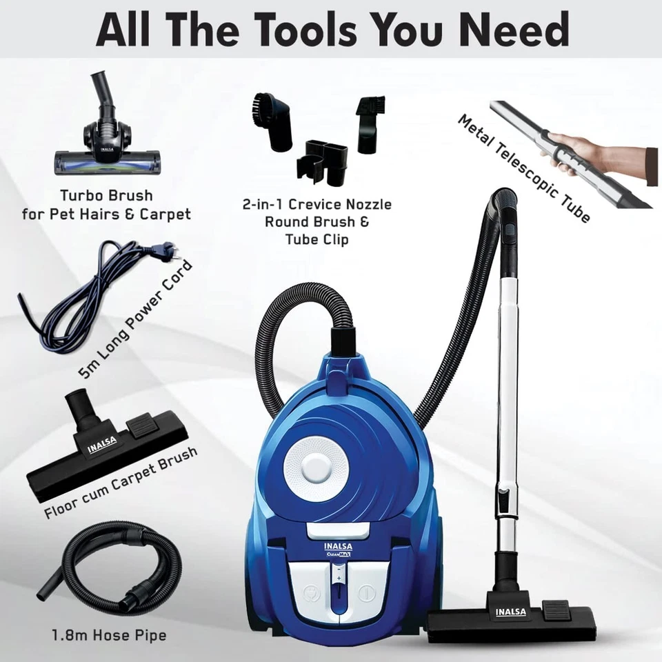Inalsa Vacuum Cleaner Bagless Cyclonic Clean Max -1900W (Multi) - Free Shipping - Image 4 of 4