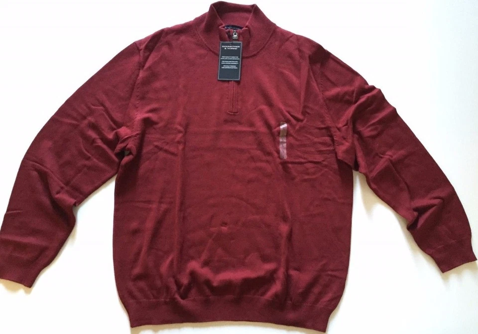New Roundtree & Yorke Mockneck Men's 1/2 Zip Sweaters Variety Color Size L - Image 2 of 2
