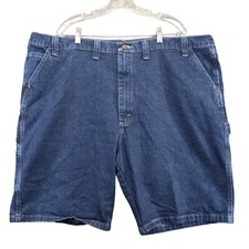 Wrangler Men's Denim Carpenter Shorts 48 Blue Flat Front Hammer Loop Workwear