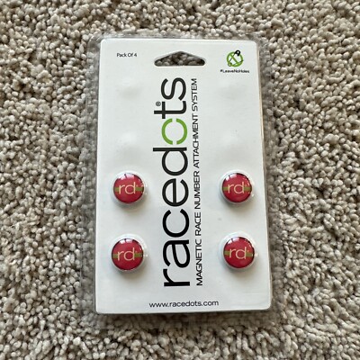 RaceDots: Magnetic Race Number Positioning System 4-Pack (Pink/White/Green)