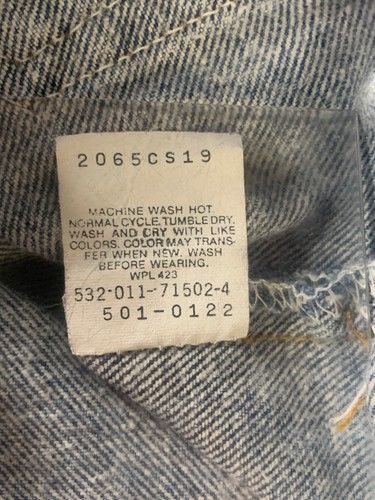 VTG Levi’s 501 Batwing Tab Jeans 31x29 Acid Wash Zip Fly USA Y2K Grunge Denim - Picture 12 of 14