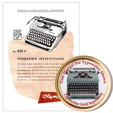 Olympia SM4 Typewriter Owner's Manual User Manual Instruction Manual Guide
