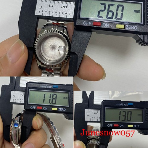 Estuche de reloj para dama 26 mm ajuste movimiento NH05 HN06 pulsera jubileo zafiro espalda sólida - Imagen 12 de 39