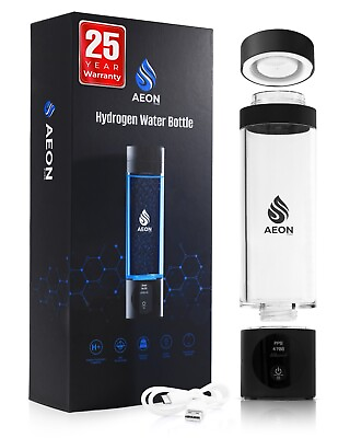 #ad AeonPure Hydrogen Water Bottle Generator SPEamp;PEM Rechargeable 4.5PPM Black $79.97