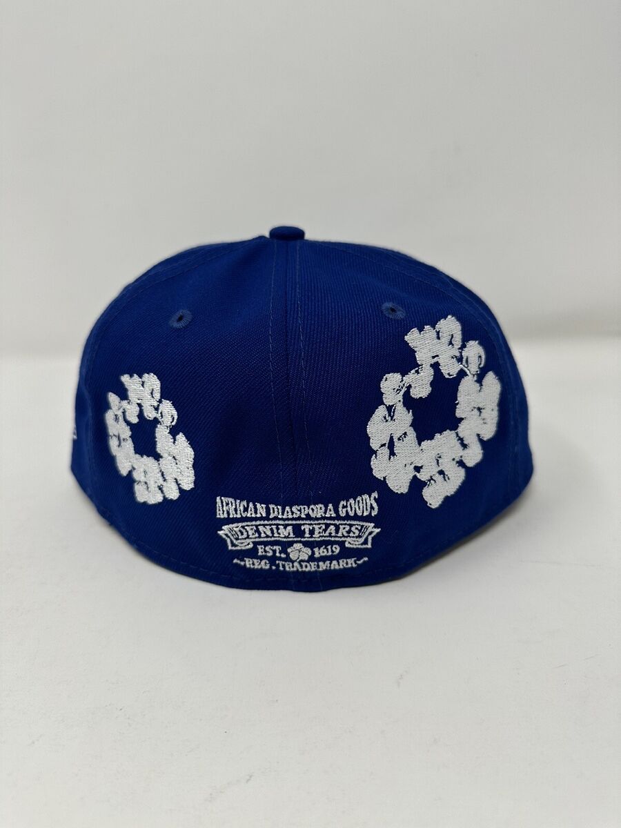 Denim Tears New Era Blue Fitted Hat Size 7 1/8 2023 Brand Denim Tears New Era Blue Fitted Hat Size 7 1/8 2023 Brand