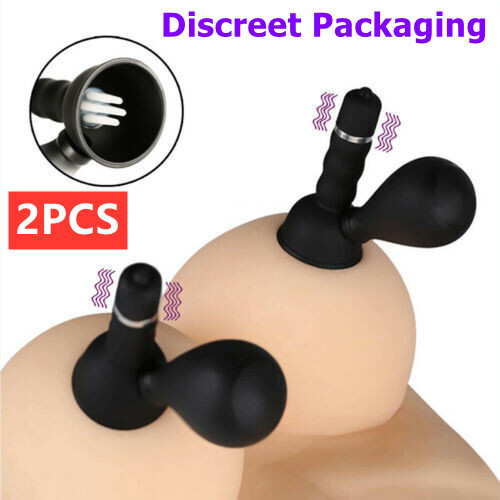 2PCS Vibrating Nipple Sucker Suction Cup Breast Vibrator Pump Sex-Toys for  Women | eBay