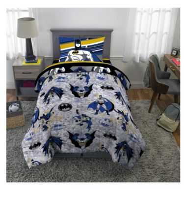 Batman 4 Piece Twin Size Comforter Set Boy S Sheets Reversible Kid S Bedding Ebay