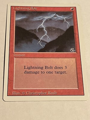 1994 Magic The Gathering Revised Edition Lightning Bolt Mint Cond Never ...