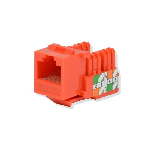 Keystone Jack Cat5e Arancione Rete Ethernet 110 Punchdown 8P8C - Foto 2 di 3