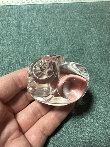 Rare Steuben Crystal Glass Curved Horned Ram Sitting Down Hand Cooler Lim Edtion