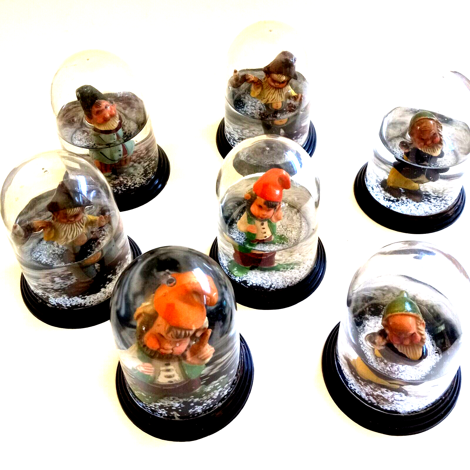 Vintage 1950s Snow Globes with Gnomes and Olde Time Christmas Decor